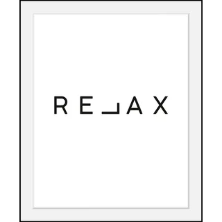 Bild QUEENCE "Relax", schwarz (farbe rahmen: schwarz, farbe bild(er): schwarz), B:40cm H:50cm T:3cm, Acrylglas, Holz, Papier, Bilder, Bild, HD Premium Poster-Druck inkl. Holzrahmen