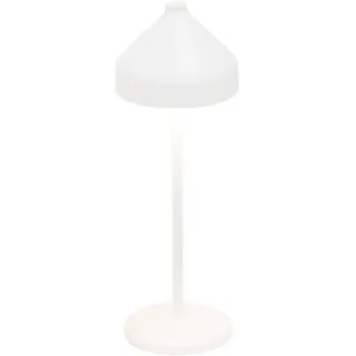 Zafferano, Amelie Lampe, Wiederaufladbare und Kabellose Tischlampe mit Touch Control, Geeignet für den Innen- und Außenbereich, Dimmer, 2200-3000 K, Höhe 34 cm, Farbe Weiß