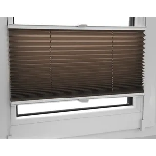 Plissee Faltrollo inkl. Klemmträger mocca 50x120 cm Jalousie - Braun