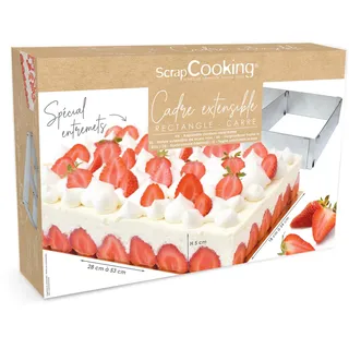 ScrapCooking 1911 Backrahmen, ausziehbar, Rechteckform, Edelstahl, 29,5 x 20 x 6 cm