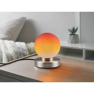 LED Tischlampe Kugel mit orangem GLAS Lampenschirm Touch Dimmer Wohnraumleuchten - Orange