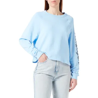 Tommy Hilfiger Damen Sweatshirt Rope Puff Print ohne Kapuze, Blau (Vessel Blue), M