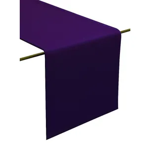 Tischläufer aus Minimate Gewebe. Modern, glatt, breiter Saum, bügelfrei, strapazierfähig, waschbar bis 60°C, trocknergeeignet. Küche und Wohnzimmer. Größe und Farbe wählbar. (Lila, 45 x 120)