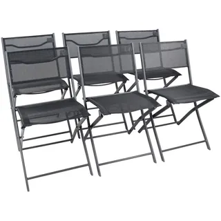 Ambia Garden Gartenklappstuhl-Set , Schwarz , Metall, Textil , 45x79x46 cm , klappbar, UV-beständig, regenabweisend, abwischbar , Gartenmöbel, Gartensessel, Gartenklappstühle