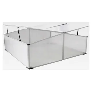 Frühbeetkasten mit 4 Deckeln, Treibhaus für Tomaten und Pflanzen, Aufzuchtschrank ohne Boden, 108 x 41 x 110 cm