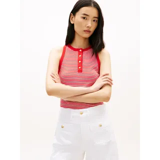 Tommy Hilfiger Gold Button Henley Ärmelloses Oberteil - small brt stp fireworks, calico, - S
