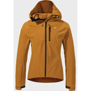 Schöffel Damen Hybrid Jk Style Salza WMS, Fahrradjacke mit helmtauglicher Kapuze, windabweisend, atmungsaktiv & wasserdicht, leichte Jacke mit 4-Wege Stretch, chai, 38