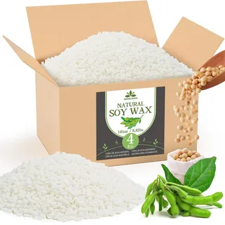 Waxcanpy Sojawachs für Kerzen 4KG, Premium Kerzenwachs, Kerzenwachs zum Gießen & Kerzenherstellung, 100% Natürliches Sojawachs für Kerzen