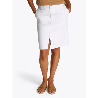 Tommy Hilfiger Damen, Jeansrock STRAIGHT knielang, weiß (Th Optic White), 38