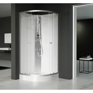 Aurlane Komplettdusche mit Schiebetür 90 x 210 cm Duschwanne