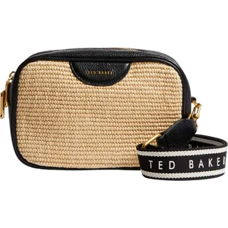 Ted Baker Umhängetasche Bardas Webbing Faux Raffia Camera Crossbody Bag Black schwarz - Schwarz