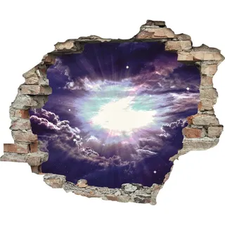 Queence »lila Wolken« Wandsticker, Wandbild, selbstklebend, 3D, Wanddurchbruch,