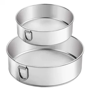 webake Mehlsieb Edelstahl Küchensieb Feines Küchen Sieb Set 15 cm 60 Maschen 20 cm 40 Maschen 2 Stück Fein Mehl Sieb für Mehl, Reis, Getreide, Bohnen, Obst und Gemüse