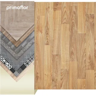 Primaflor PVC Bodenbelag TACUTO - Eiche gold - 2,00m x 5,50m - Meterware - Vinyl-Boden in Holzdekor, Dielen für Küche, Wohn- und Badezimmer, Hochwertige Auslegware, Anti-Rutsch Oberfläche - Gelb, Braun