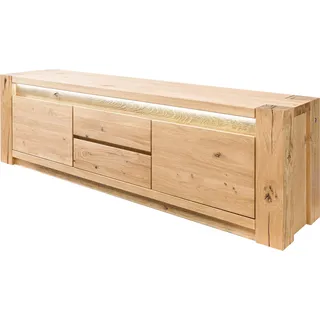 Massivmoebel24.de TV-Board Wildeiche 173x40x53 beige geölt KENT #210 - Beige