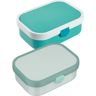 Lunchbox MEPAL "Brotdosen mit Einsatz & Gabel Campus 700 ml 2er Set", bunt (cool mint, türkis), Lebensmittelaufbewahrungsbehälter, Lunchbox