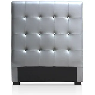 Menzzo Contemporain Luxor Betten-Kopfteil aus Holz, 8 x 100 x 122 cm, Silber, L90 x P8 x H122 cm