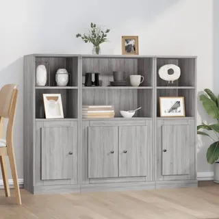 vidaXL Highboards 3 Stk. Grau Sonoma Holzwerkstoff - Grau