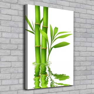 Tulup® Leinwandbild - 70x100cm - Wandkunst - Drucke auf Leinwand - Leinwanddruck - Wohnzimmer Wanddekoration XXL - Wohnung Deko Kunstdrucke - Blumen & Pflanzen - Grün - Bambus - Grün