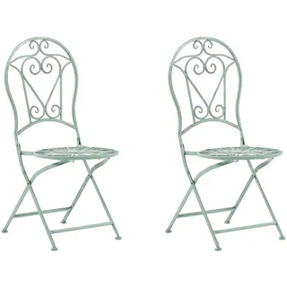 Beliani Gartenstuhl 2er Set 42 x 57 x 95 cm grün