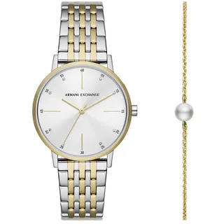 Armani Exchange Watch for Women, Quarz-Dreizeigerwerk und 36mm Gehäusegröße mit Edelstahlarmband