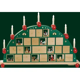Schwibbogen Adventskalender mit elektrischen Kerzen HxB= 48x76cm NEU Lichterboge