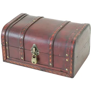 HMF 6401-130 Schatztruhe aus Holz mit Schloss, 30 x 20 x 15 cm