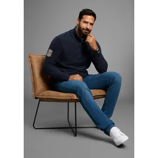 MAN'S WORLD Troyer »Bis Größe 5 XL« mit Ärmelbadge, blau