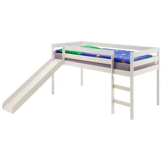 Idimex Hochbett Benny 90 x 200 cm Kiefer massiv weiß