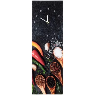Wanduhr , Multicolor , Glas , 20x60 cm , Dekoration, Uhren, Wanduhren