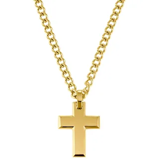 s.Oliver Kette mit Anhänger Kreuz Gold Edelstahl 50 cm