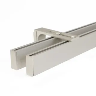 Deco-Raum Gardinenschiene 2-lauf Loft , Silberfarben , Metall , 350 cm , Heimtextilien, Vorhänge, Vorhangschienen, Flächenvorhangschienen