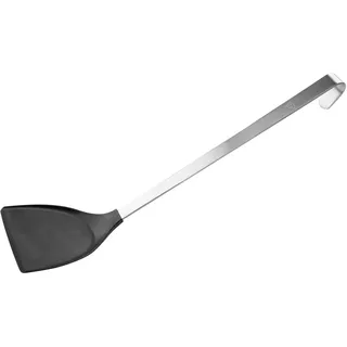 FMprofessional Servierwender, Pfannenwender mit Edelstahlgriff, Bratenwender mit Funktionsteil aus Kunststoff, praktischer Pfannkuchenwender, langlebiger Grillwender (Farbe: Schwarz/Silber)