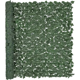 SucceBuy Efeu-Privatsphärenzaun, 1500 x 2490 mm künstlicher grüner Wandbildschirm. Verstärktes Gelenk. Künstliche Heckenrebenblatt-Nachbildung für Außen-Garten, Hof, Terrasse - Grün
