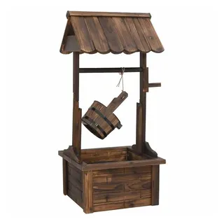 vidaXL Wasserfall Wunschbrunnen mit Pumpe 57x50x112 cm Massivholz Tanne