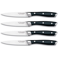 3 Claveles 4-teiliges Steakmesser Set Küchenmesser Profi-Küchenmesser Set 4 Steakmesser Messer Küchenutensilien-Set Spülmaschinenfest Griff ABS