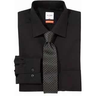 OLYMP Businesshemd »Luxor modern fit«, extra lange Ärmel, bügelfrei, mit Brusttasche, schwarz
