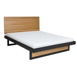 Bett Doppelbett Eiche Ehebett Holzbett 120x200 Bettgestell Massive Möbel Betten - Braun