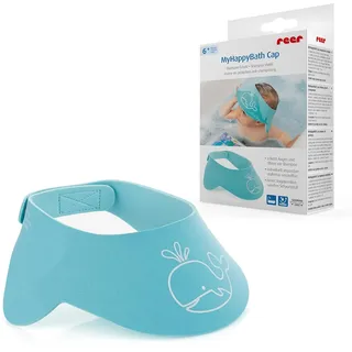 Reer MyHappyBath Cap Shampoo-Schutz, schützt Dein Kind vor Tränen beim Haarewasc - blau,