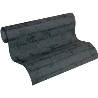 A.S. Création Best of Wood`n Stone Vliestapete 10 m x 0,32 m 907882 Braun/Schwarz