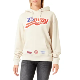 Tommy Jeans Damen TJW Relaxed Tommy DW0DW17689 Hoodies, Beige, M