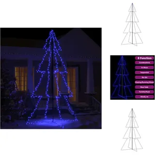 vidaXL Weihnachtsbaum in Kegelform 360 LEDs Indoor Outdoor 143x250 cm - Weihnachtsbäume - Blau