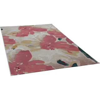 Teppich TOM TAILOR HOME "Garden Blossom" Gr. 2, rosa (rosé), B:70cm H:3mm L:120cm, Kunstfaser, Teppiche, Teppich, Flachgewebe, modernes Blumen Design, In- und Outdoor geeignet