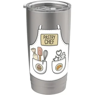 Kochschürze für Konditoren, lustiges Backen, Patisserie, Kostüm Doppelwandiger Edelstahl-Thermobecher