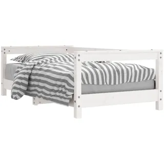 vidaXL Kinderbett Hausbett 70 x 140 cm Kiefer massiv weiß