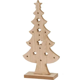 Dekorative Holz-Weihnachtsbaum mit Stern – 32 cm