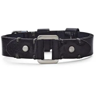 Fossil MACHINE Armband Edelstahl Leder schwarz 25 cm