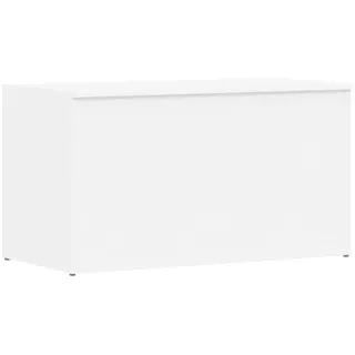 vidaXL Aufbewahrungsbox mit Sitzfunktion, 84x42x46 cm, Weiß, Holzwerkstoff, Truhe für Bettwäsche & Decken, Haushaltsmöbel, Truhenbank, Stauraum für Zuhause