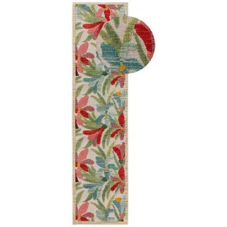 benuta nest Outdoor-Läufer, Mehrfarbig, Kunststoff, Floral, Rechteckig, 70x240 cm, Oeko-Tex® Standard 100, für Fußbodenheizung geeignet, in verschiedenen Größen erhältlich, pflegeleicht, Teppiche & Böden, Teppiche, Teppichläufer