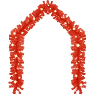 vidaXL Weihnachtsgirlande mit LED 10 m Rot - Rot